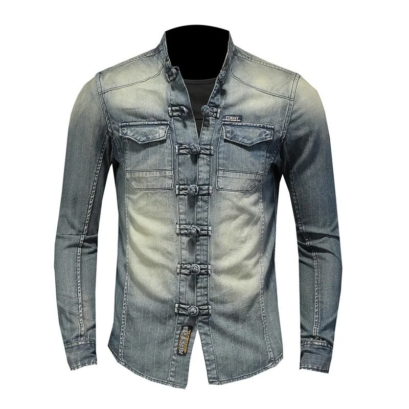 Long Sleeve Denim Shirt Soft And Comfortable Blue Thin Jacket