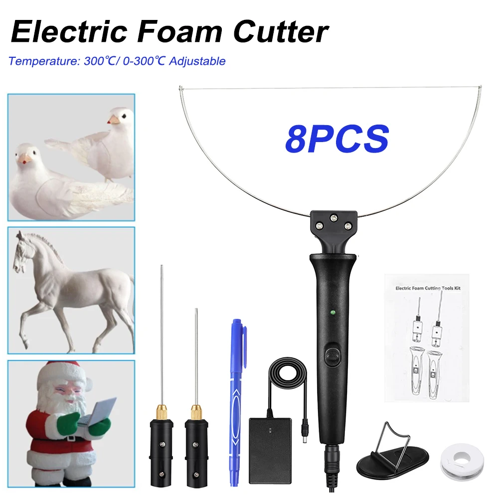 

18w Foam Cutter Tools Adjustable 0-300℃ Temperature Electric Foam Polystyrene Cutting Machine Portable Foam Cutting Knife Set