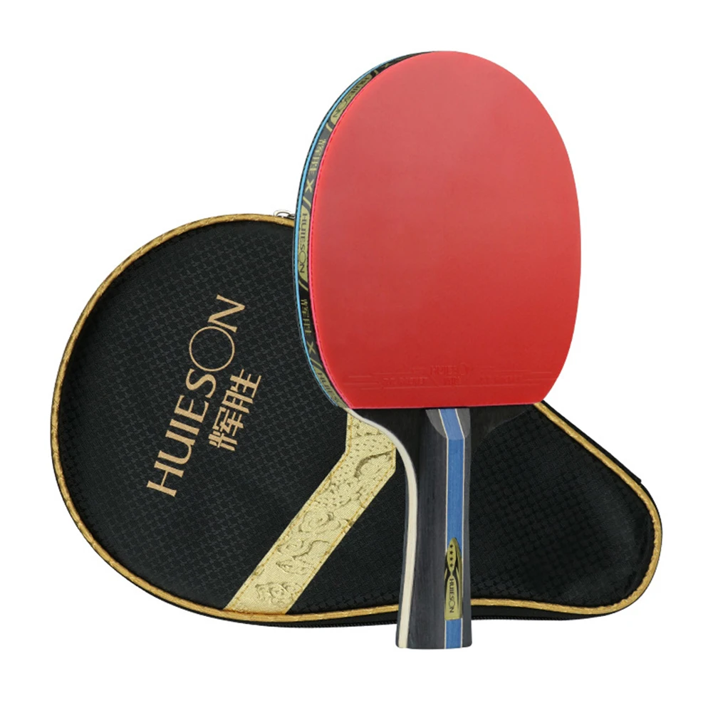 Table Tennis Racket Double Face Pimples-In Sticky Rubber 4 Star Ping Pong Paddle With Racket Bag Seven-layer Pure Wood