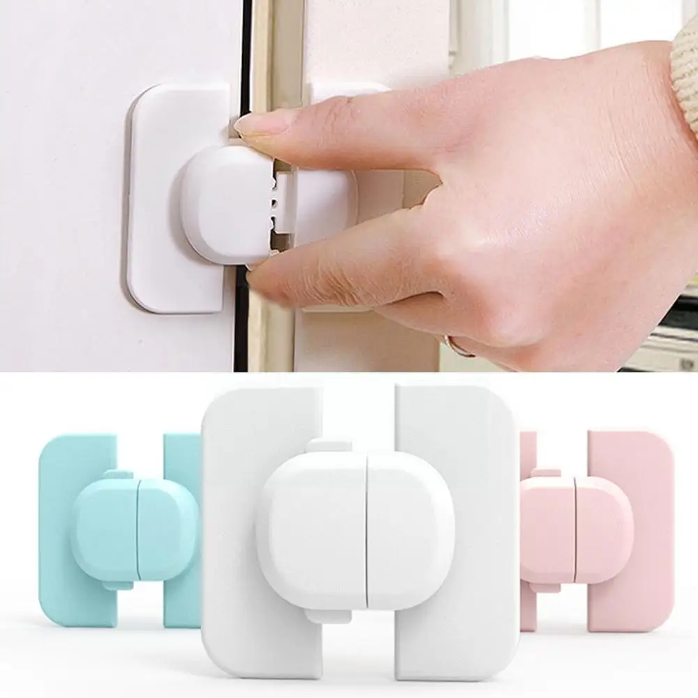 

Baby Safety Lock Anti-pinch Hand Children Safety Cabinet Multi-functional Door Refrigerator Drawer Security Buckle Locks D0j2