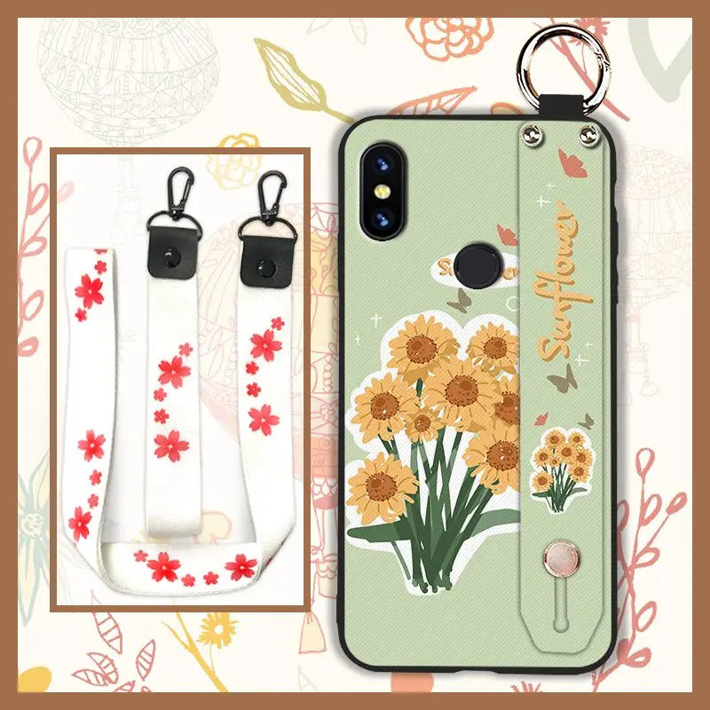 dirt resistant silicone phone case for umidigi s3 pro ring painting flowers back cover kickstand free global shipping