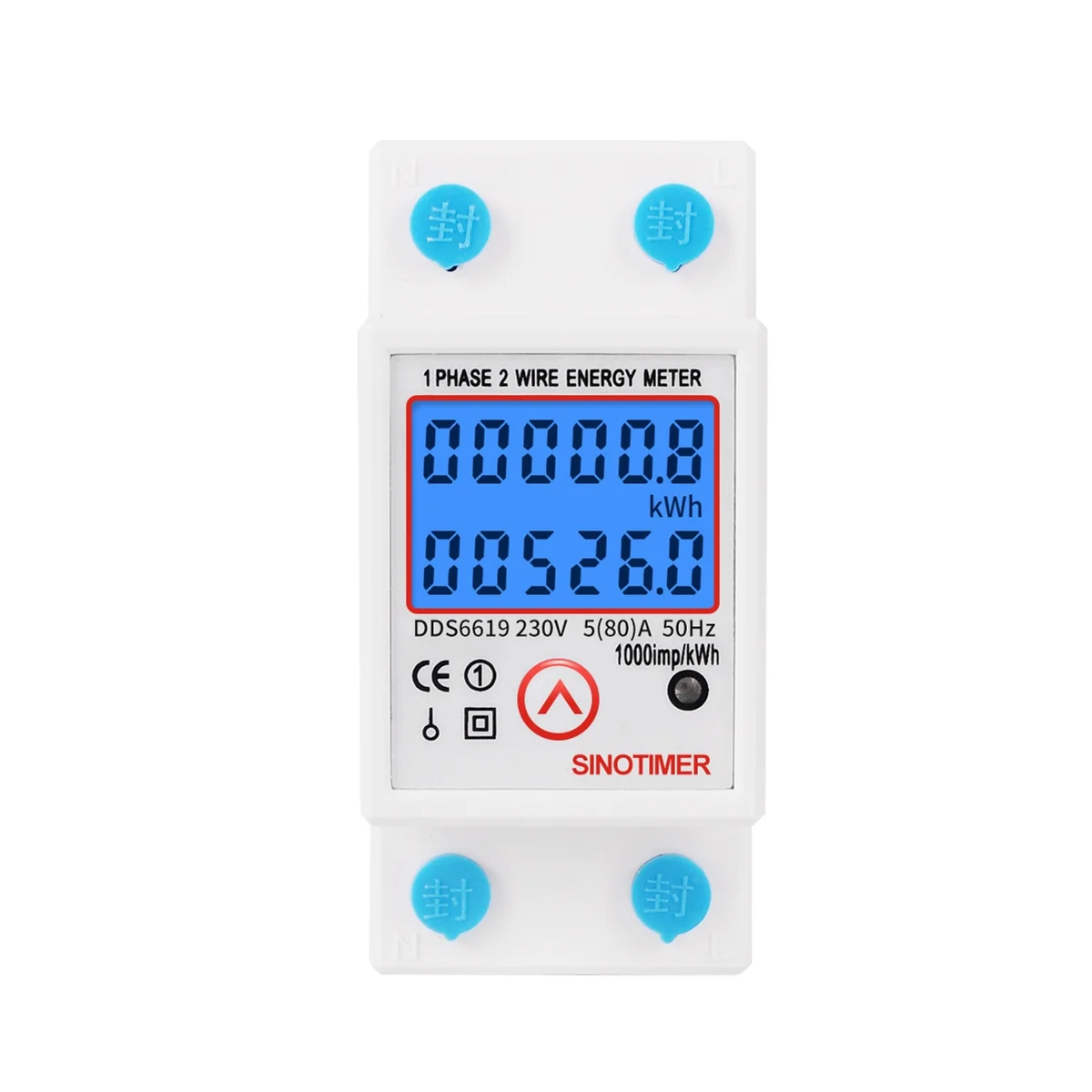 Цифровой Однофазный сброс SINOTIMER измеритель нулевой энергии на Din-рейке
