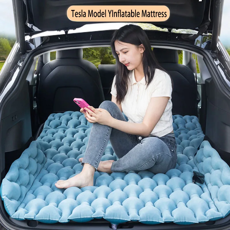 

Car Travel Bed Inflatable Mattress For Tesla Model Y Car Mattress Car Trunk Sleeping Bed Inflatable Bed Travel Car Accessories