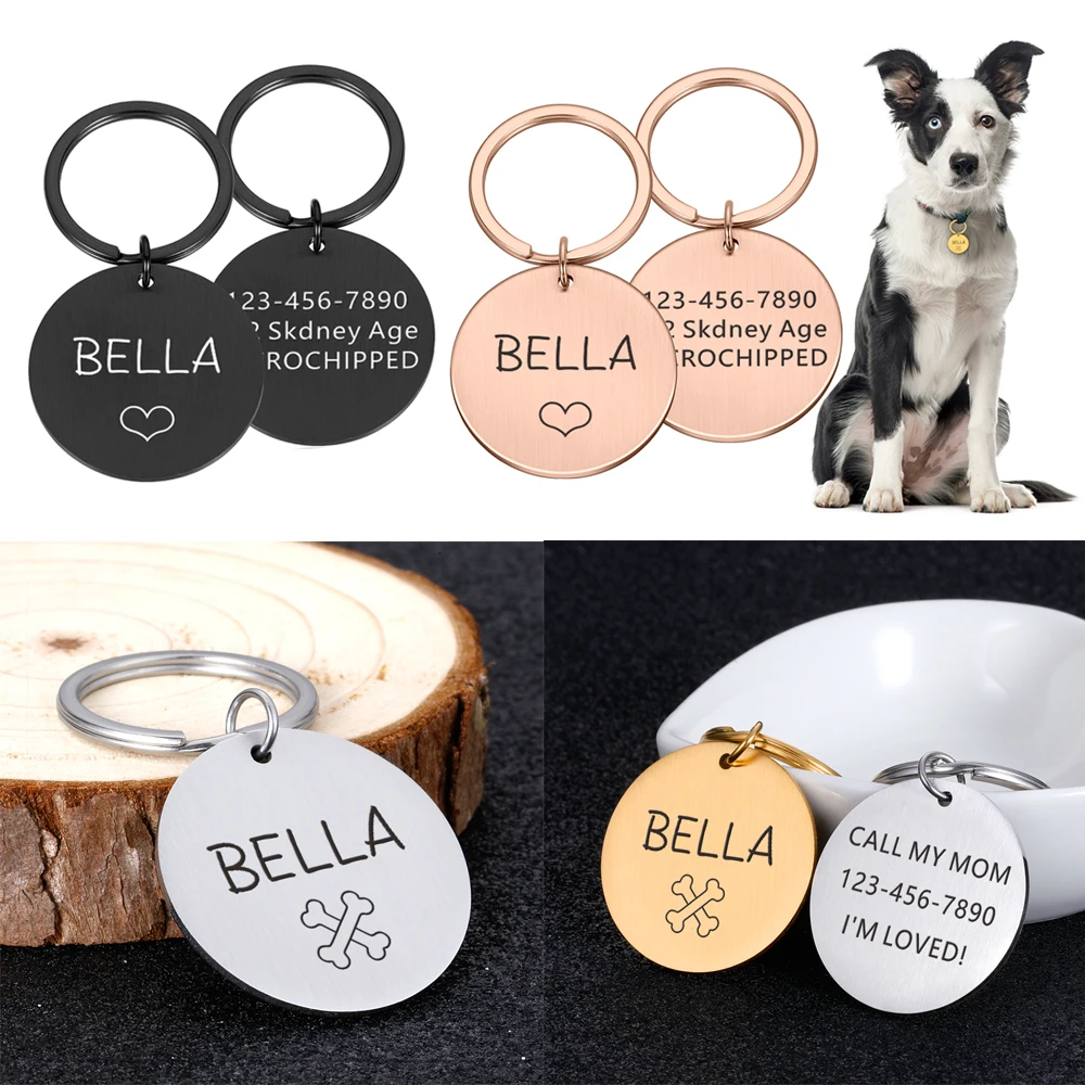 Двусторонние именные адресники для домашних животных жетоны собак аксессуары