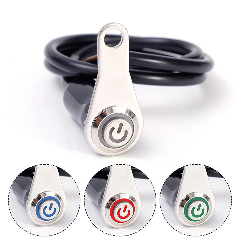 

Universal Motorcycle Handlebar Switch Red Blue Green 12V LED Adjustable Single Hole Waterproof Push Button ON/OFF Accessories