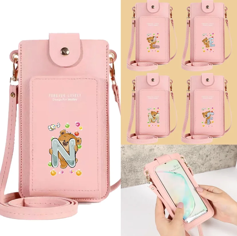 

Phone Wallets Transparent Touch Screen Mobile Phone Bag Pouch Women Phone Purse Messenger Bags Small Flap Bag Mini Shoulder Bag