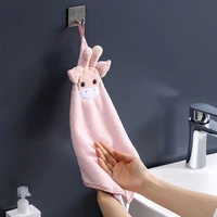 cartoon animal shape hand towel coral velvet soft touch skin friendly comfortable face towels for home kitchen bathroom supplies