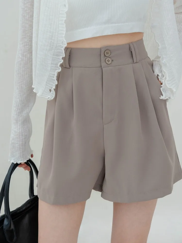 

ZHISILAO New High Waist Wide Leg Shorts Women Loose Casual Chiffon A-line Shorts Summer 2022