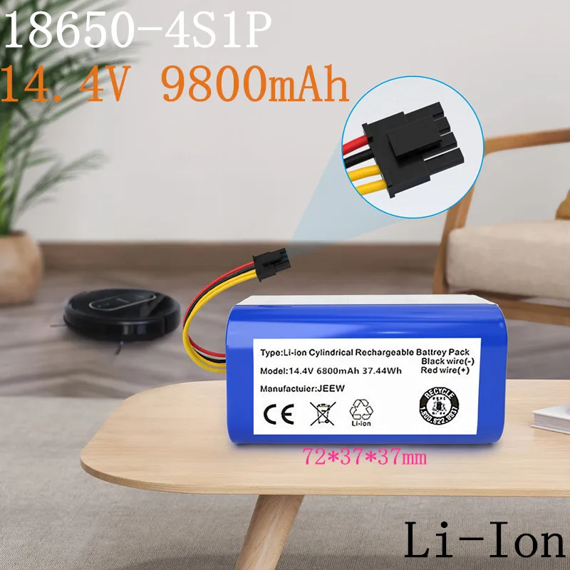

100% новый 14,4 В 9800 мАч литий-ионный аккумулятор для робота-пылесоса Cecotec Conga 1290 1390 1490 1590