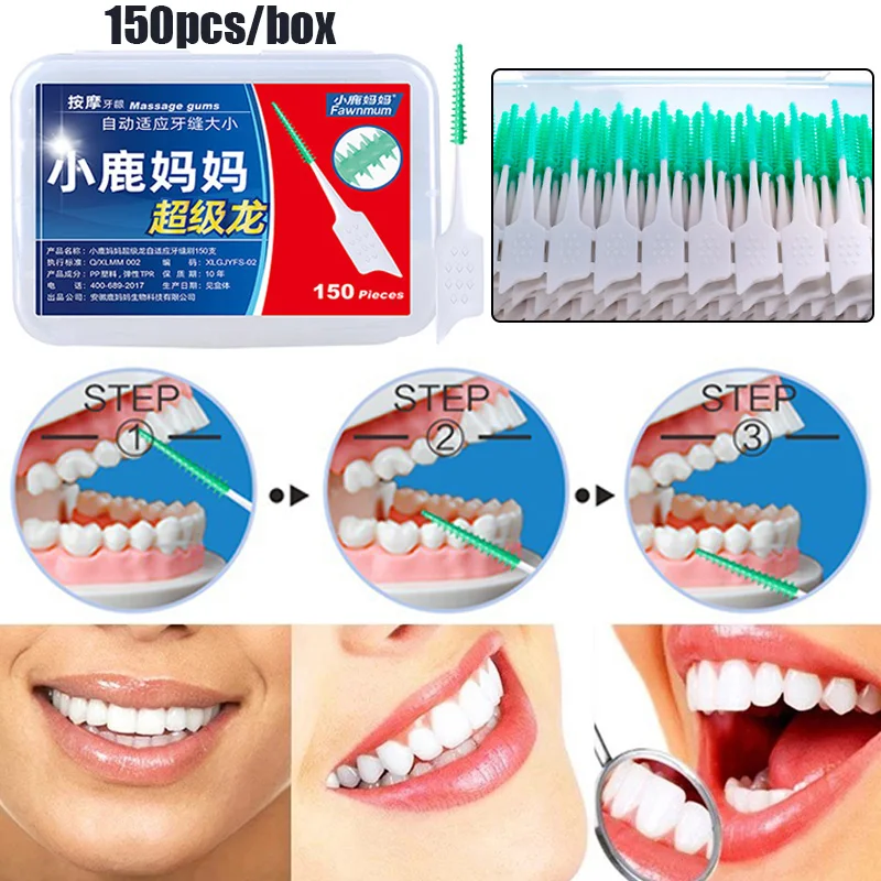 

150Pcs/Set Orthodontics Braces Interdental Brush Clean Between Teeth Toothbrush Dental Cleaning Oral Hygiene Care Tool New