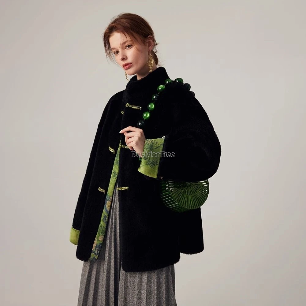 Новинка 2024 женская одежда в китайском стиле осенне-зимняя Новая меховая