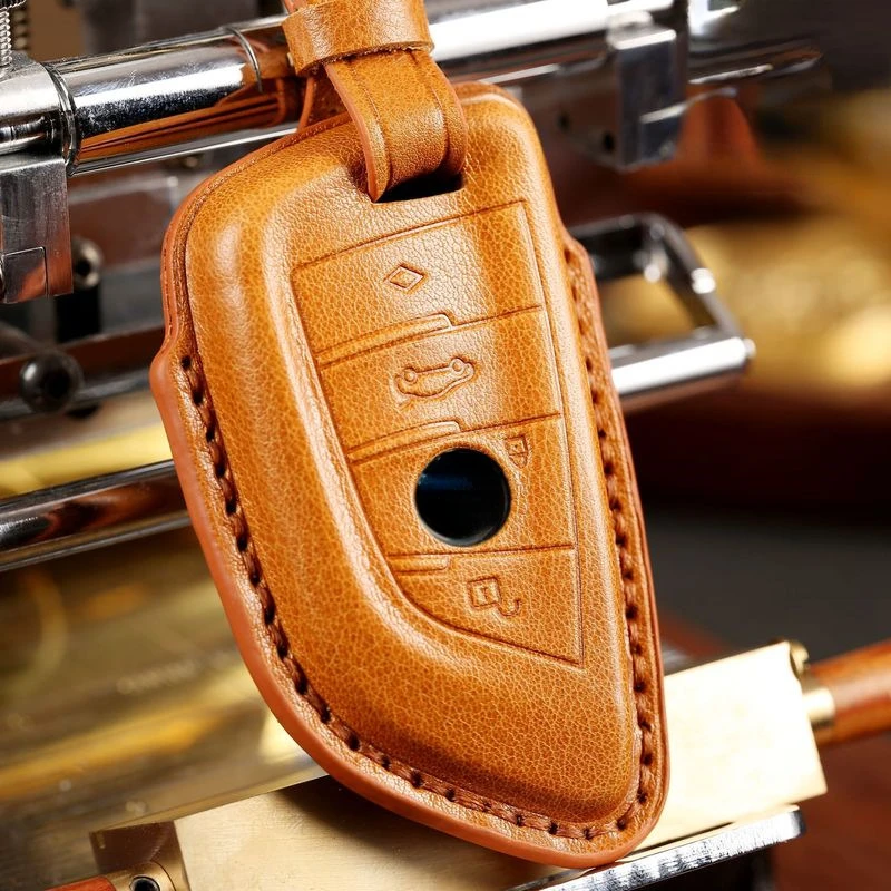 

Car Key Cover for BMW Blade 3D Stereo Car Key Protection Genuine Leather Handmade Key Case