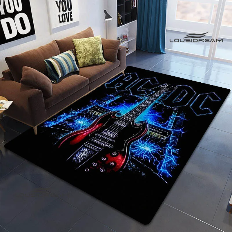 

Rock band AC/DC retro printing carpet cute rug carpets for living room rugs for bedroom decoracion door mat Birthday Gift