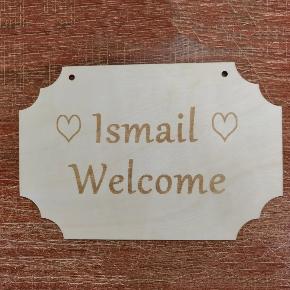 Personalized Custom Engraved Text Wall Hanging Wood Plate Wedding Birthday Newborn Nursery Wall Door Decor Welcome Sign Board images - 6