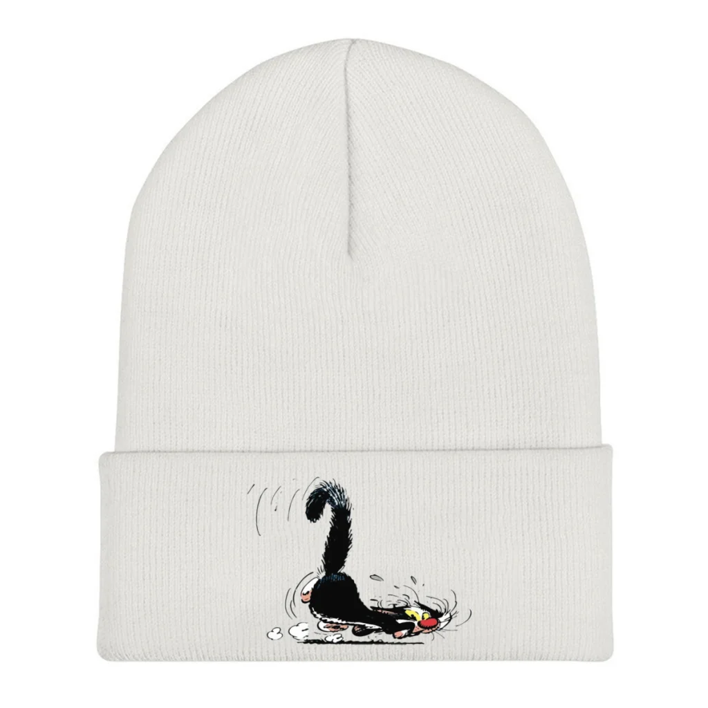 

Gaston Lagaffe Fantasio Comics Skullies Beanies Caps Cat Scared Knitted Winter Warm Bonnet Hats Unisex Ski Cap