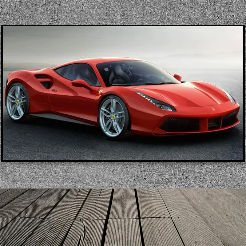 Ferrari Laferrari Canvas Painting Print Poster Red Supercar Wall Art Ferrari Racing Room Home Decoration Gift