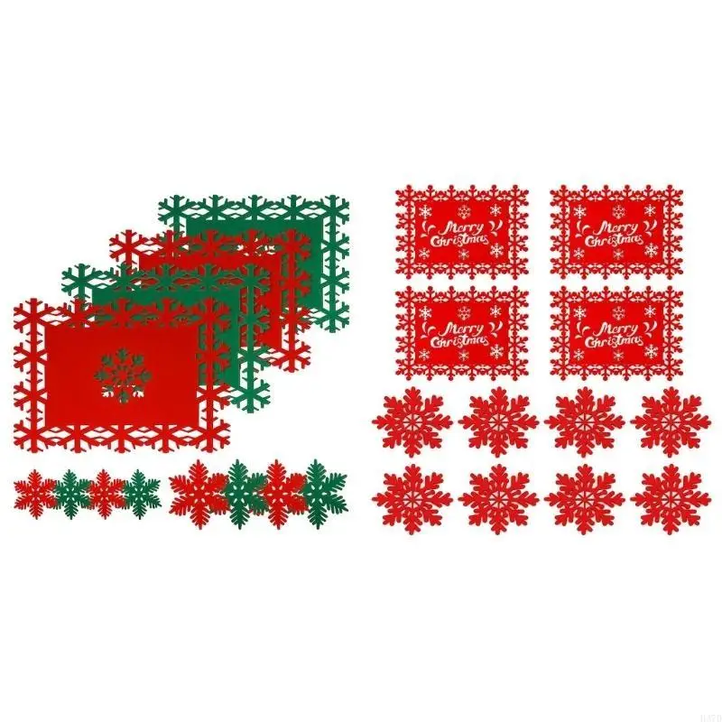 Фото H37d 12pcs Festival Weel Stable Mats Теплостойкие для рождественской ужины №5
