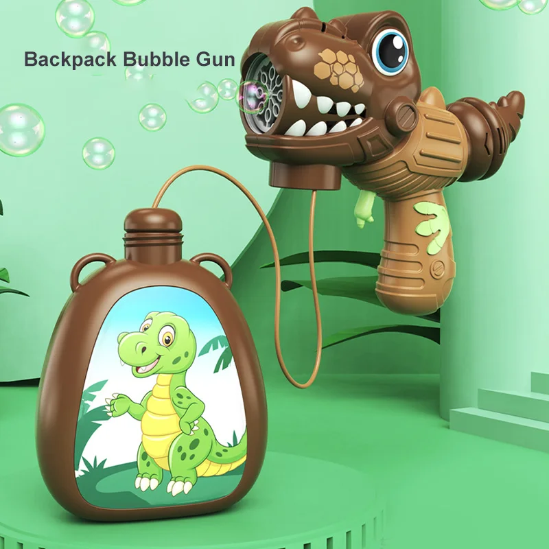 

2022 Summer Bubble Gun Toys Backpack Dinosaur Bubble Gun Toys Automatic Bubble Electric Bubble Machine Children's Toys