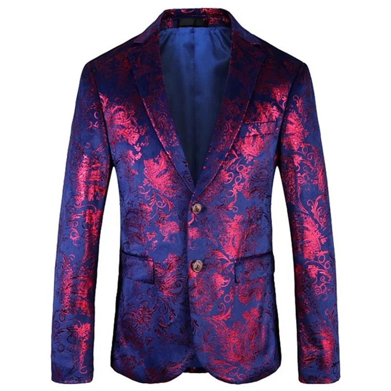 

2023 Fashion New Men's Casual Trend Flower Suit / Male Slim Fits Blazers Jacket Coat Print Dress