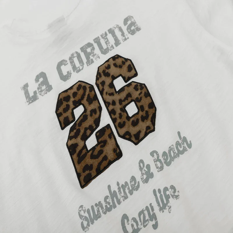 Вышивка сзади леопардовый номер 26 размытые буквы бамбук хлопок королевский