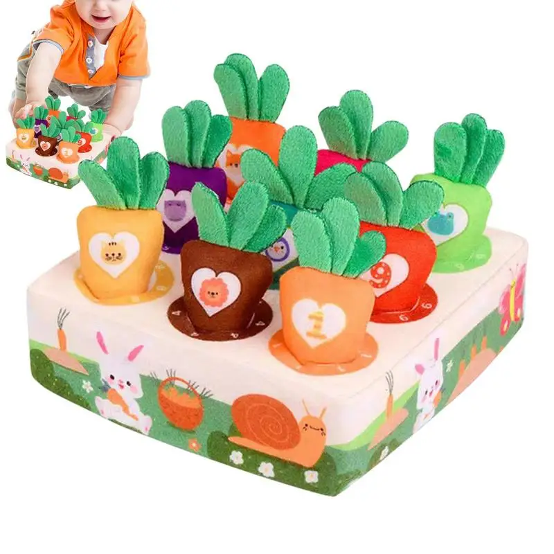 

Игрушки Монтессори, морковка, урожай, плюшевая морковка Монтессори, игра для сбора моркови для детей, сенсорная коробка, игрушки, форма, искусственная головоломка для заметок