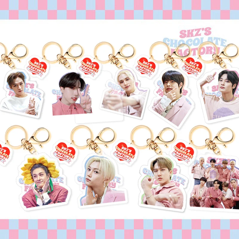 

Kpop STRAY KIDS New Album NO EASY Acrylic Cartoon Keychain Pendant Backpack Decoration Accessories for Fans Collection Gift
