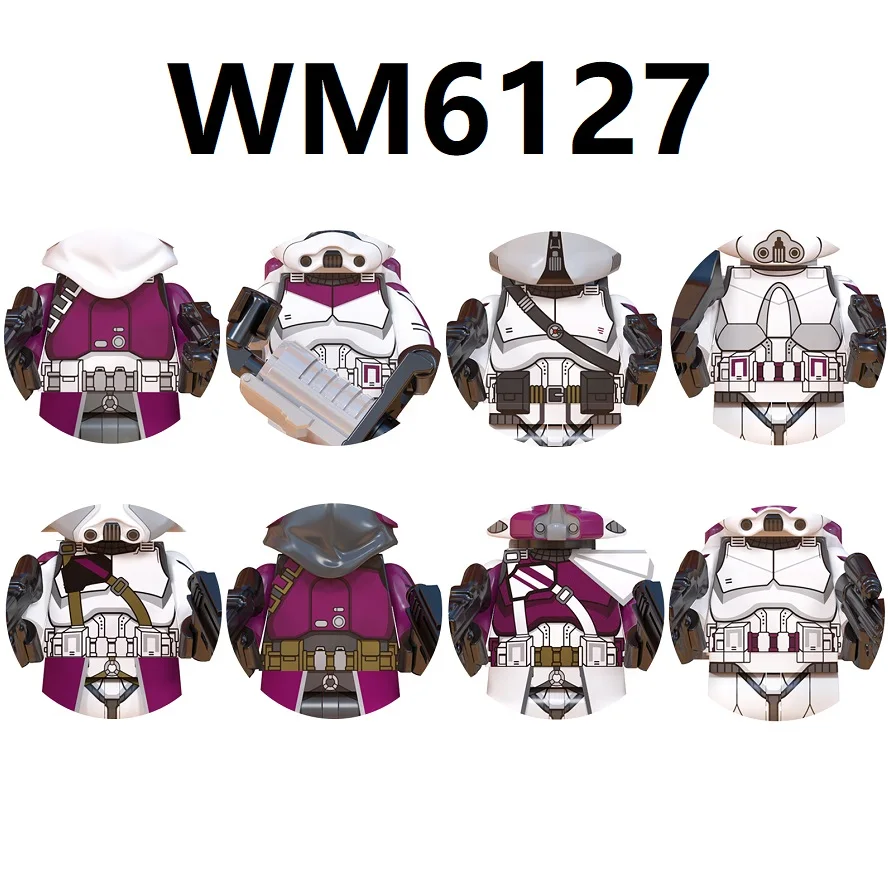 2023 New Compatible WM6127 WM6128 8014 Clone Walker Battle Pack Set Building Block Mini Action Figure Toy With 1 Rocket Backpack