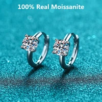 moissanite small hoop earrings 0 5ct lab diamond hoop huggies earrings sterling silver cartilage earrings for women girls teens