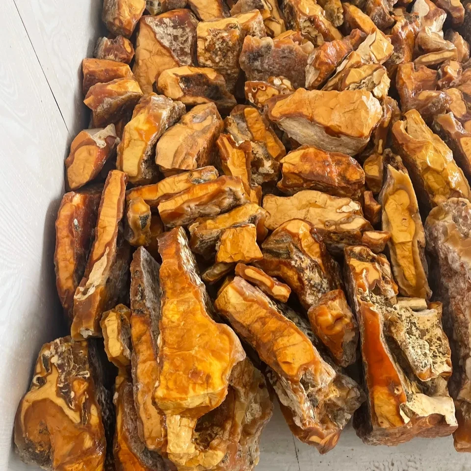 1Kg Nature Stone Burmese Huangshan Gluten Egg Yolk Raw Stone, Myanmar Topaz Raw Stone