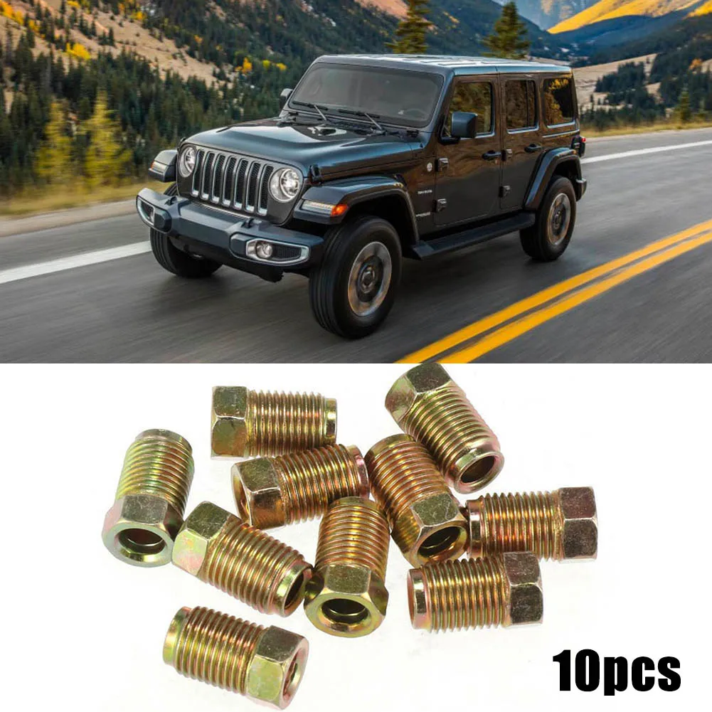 

10pcs Brake Pipe M10x1.0 Threads Car Brake Line Fittings 17 X 10mm For 3/16" Steel Brake Line Tubing