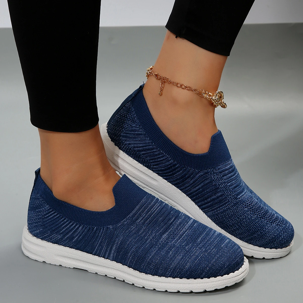 

New Women's Shoes Fashion Round Toe Mesh Single Shoes Breathable Lightweight Casual Flat Shoes Solid Women's Flat Shoes