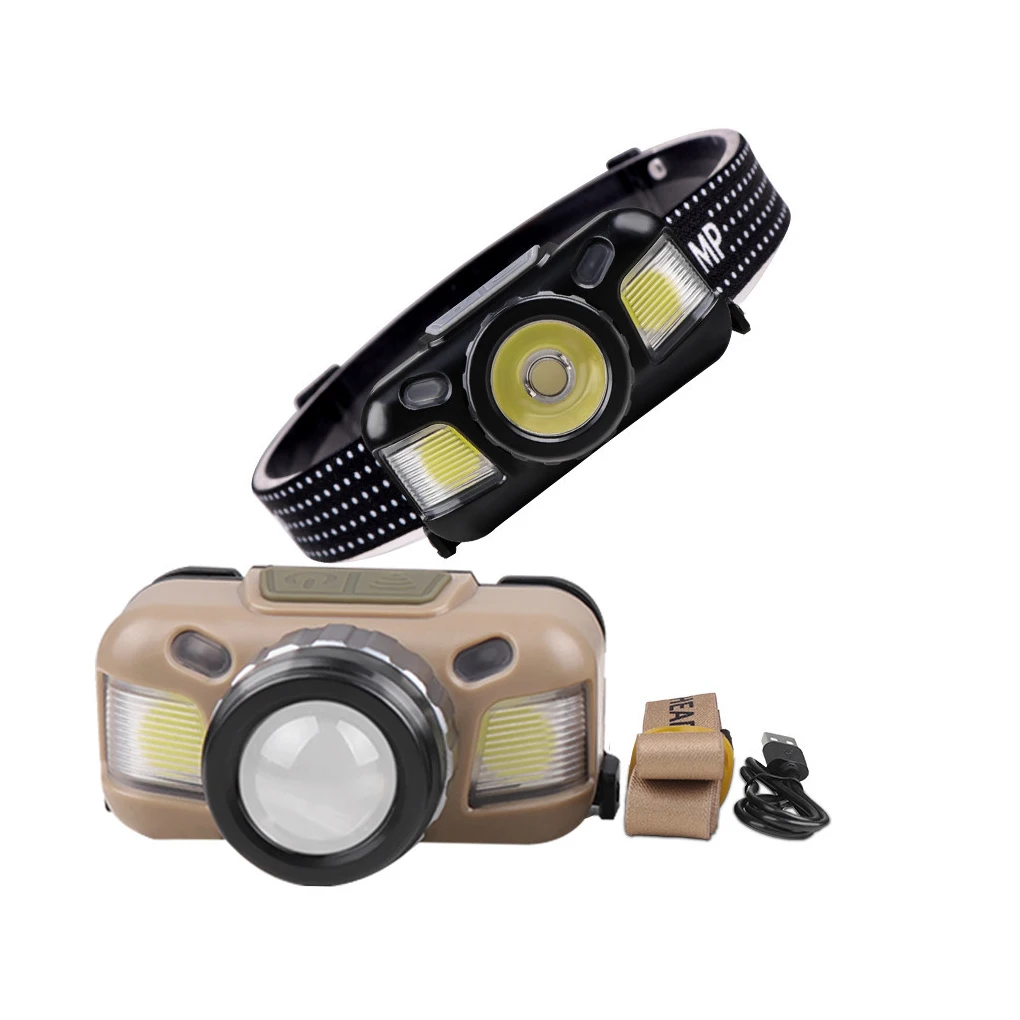 

Rechargeable Headlamp Portable IPX4 Waterproof Headlight Head Torch Outdoor Working Lamp Fishing Hunting Fixed Zooms