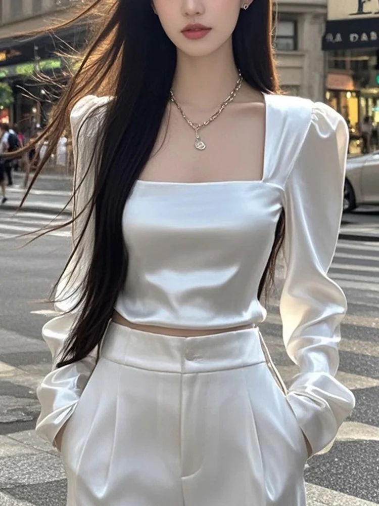 Плюс размер Kaisiao Studio Корейский Sle Элегантный топ с квадратным воротником Женский