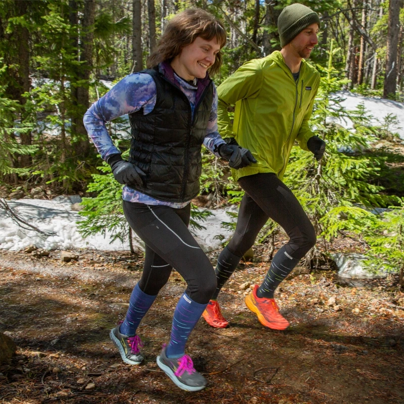 Носки Injinji с пятью пальцами длинные теплые спортивные толстые носки для бега