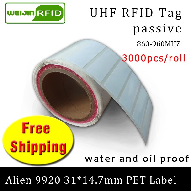 UHF RFID-метка наклейка Alien 9920 EPC6C печатная этикетка для домашних животных 915mhz868mhz Higgs9