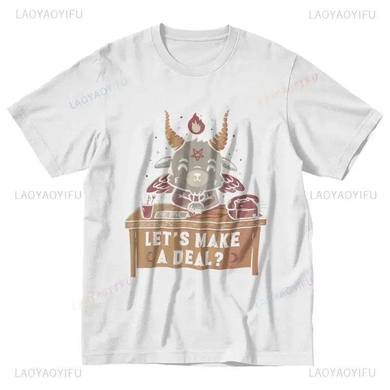 Футболка женская с рисунком сатаны и демона милая двухмерная забавная тройка