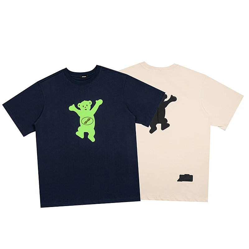 

Футболка Welldone 2022ss для мужчин и женщин, тенниска из флокированного медведя в масштабе 1:1, повседневная майка оверсайз с коротким рукавом