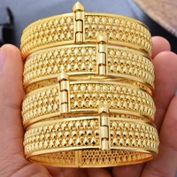 18k dubai bangles gold african bracelet for women wholesale designer copper jewellery wedding luxury hawaiian jewelry