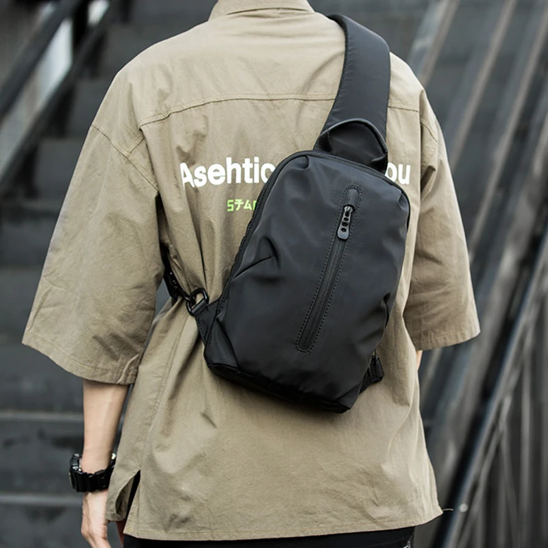 

Chest Fashion Sling Waterproof Breathable Sports Nylon Bag Durable Lightweight Bag For Fabric Phone Ipad Man 9.7inch