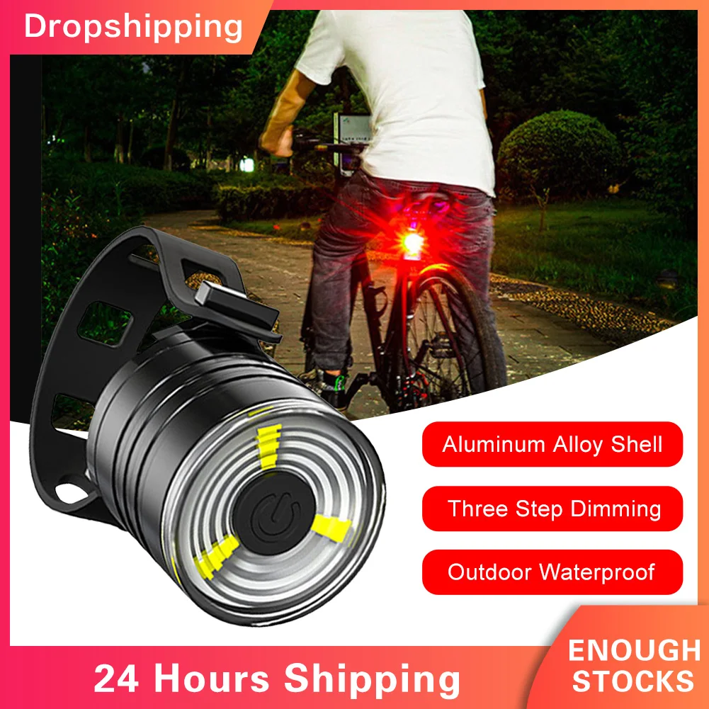 

Bicycle Tail Light Aluminum Alloy Head Rear Light Riding Warning LED Light Night 200LM IPX4 Light And Compact Helmet Light