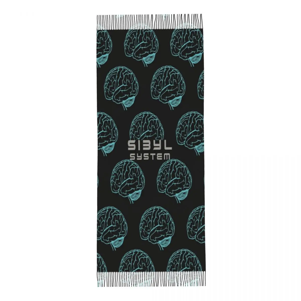 Sybil System 72x197см Шаль Шарф с кисточками