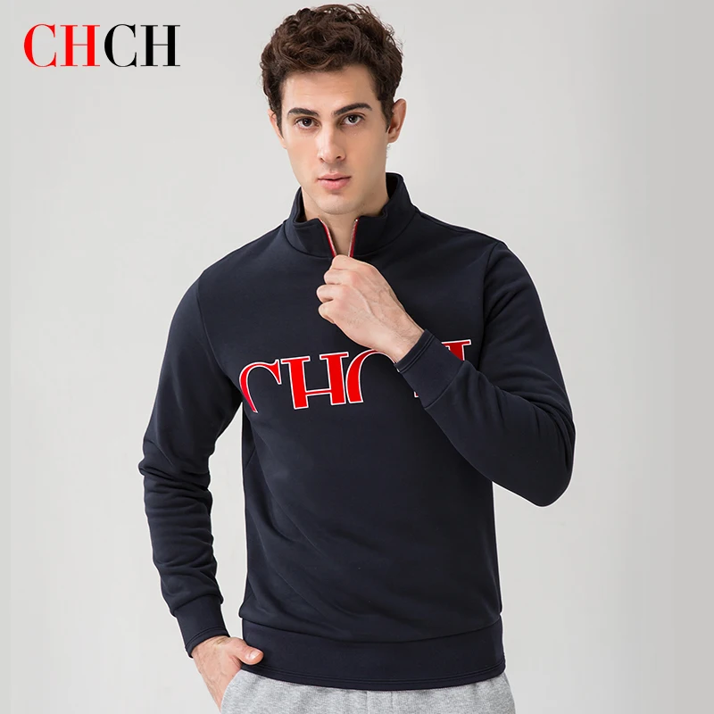 

Chch 2023 casual women's sweater embroidered letters warm long-sleeved soft elastic jacket zipper pullover for men and women