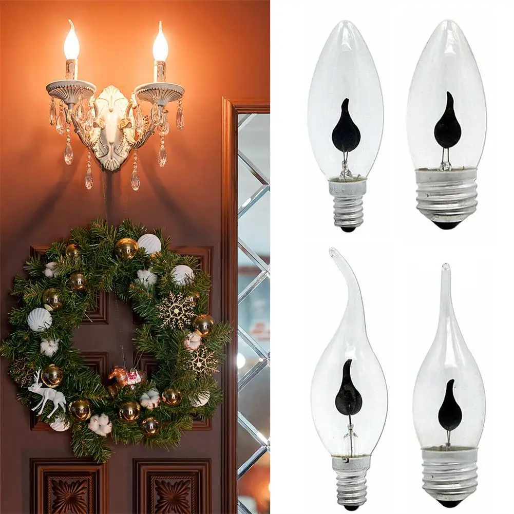 

E14 E27 Flame Bulb LED Flame Effect Light Bulbs, Flickering Flame Tip Candelabra Light Bulbs for Home Valentine's Day Decoration