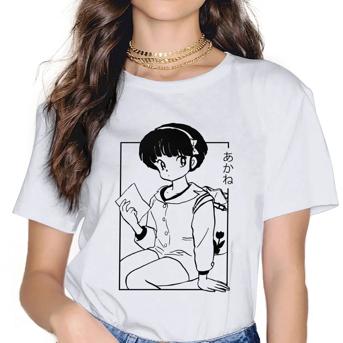 

Akane классические женские футболки Ranma манга в эстетике винтажная женская одежда хлопковая графическая с коротким рукавом