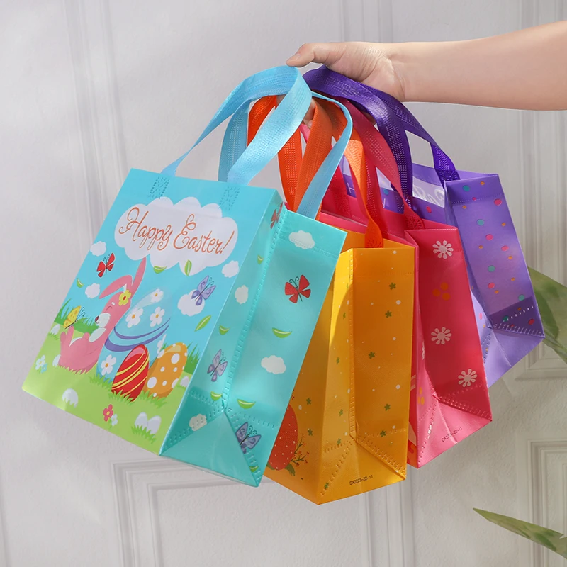 4 шт. пасхальные подарочные пакеты красочные яйца кролик нетканые закуски