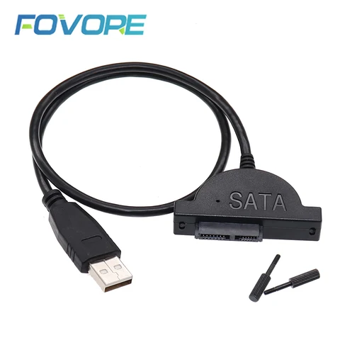 Переходник Mini SATA II 7 + 6 13Pin на USB 2,0 для ноутбука, CD/DVD ROM, тонкий конвертер привода