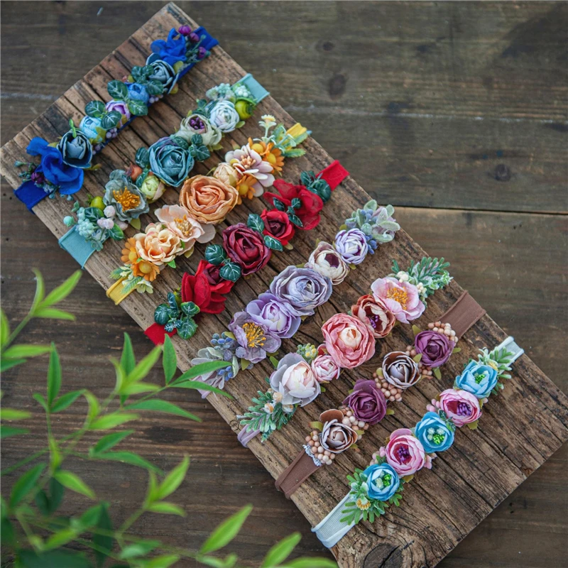 Dvotinst реквизит для фотосъемки новорожденных Цветочная повязка на голову головной убор бабочки с бриллиантом головной убор реквизит для студийной фотосъемки