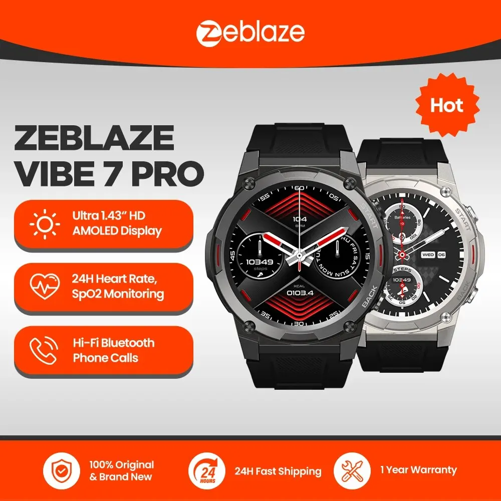 Смарт-часы Zeblaze VIBE 7 PRO с функцией голосового вызова, 1,43 дюйма ...