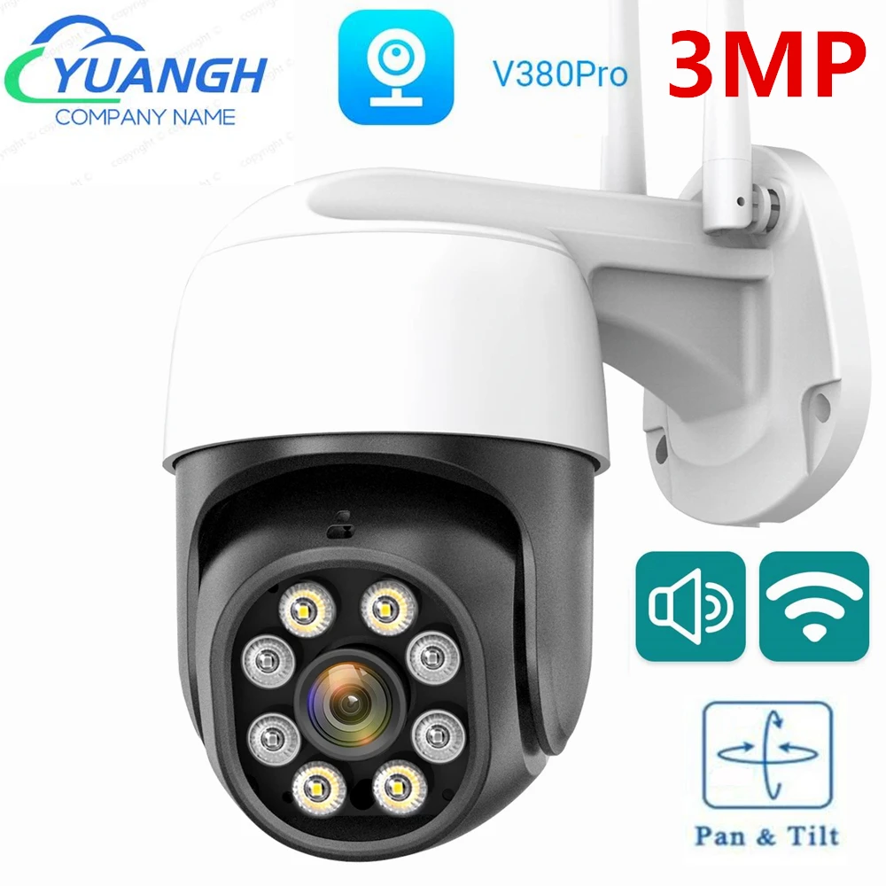 

V380 Pro 3MP наружная камера видеонаблюдения WIFI CCTV Двухканальная аудио Водонепроницаемая беспроводная IP-камера для дома