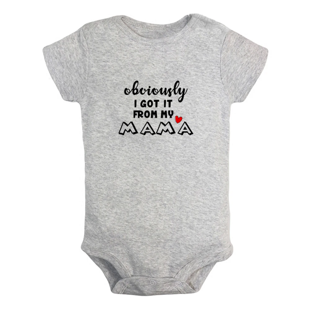 

Obviously Got it from my Mama Cute Baby Rompers Baby Boy Girl Fun Print Bodysuit Infant Short Sleeves Jumpsuit Kids Soft Clothes